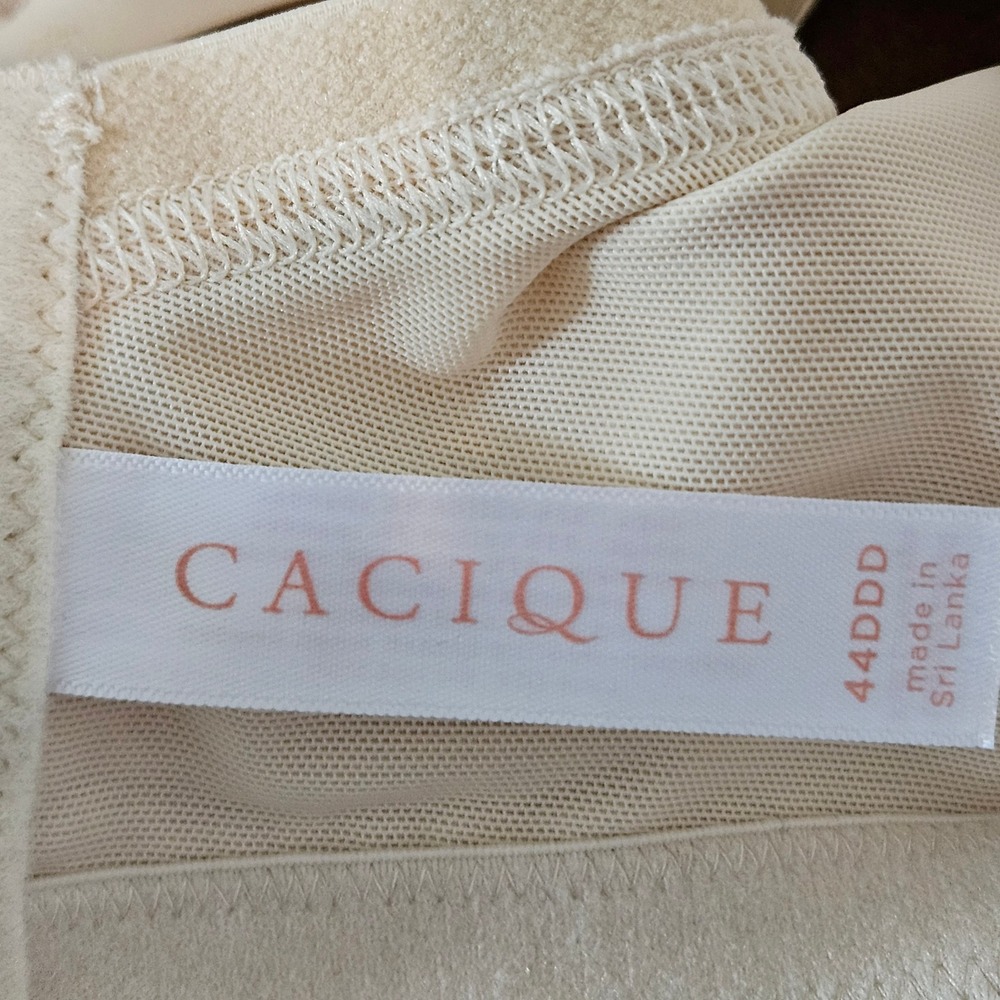 Cacique Beige Cotton Full Coverage Lightly Lined Underwire Bra 44DDD NEW NWOT - Picture 5 of 6